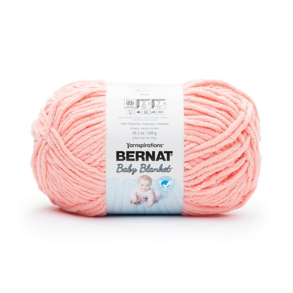 Bernat® Baby blanket™ #6 Super Bulky Polyester Yarn, Coral blossom 10.5oz/300g 220Yd (2pk)