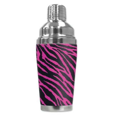 

Mugzie brand 16-Ounce Cocktail Shaker with Insulated Wetsuit Cover - Pink Zebra