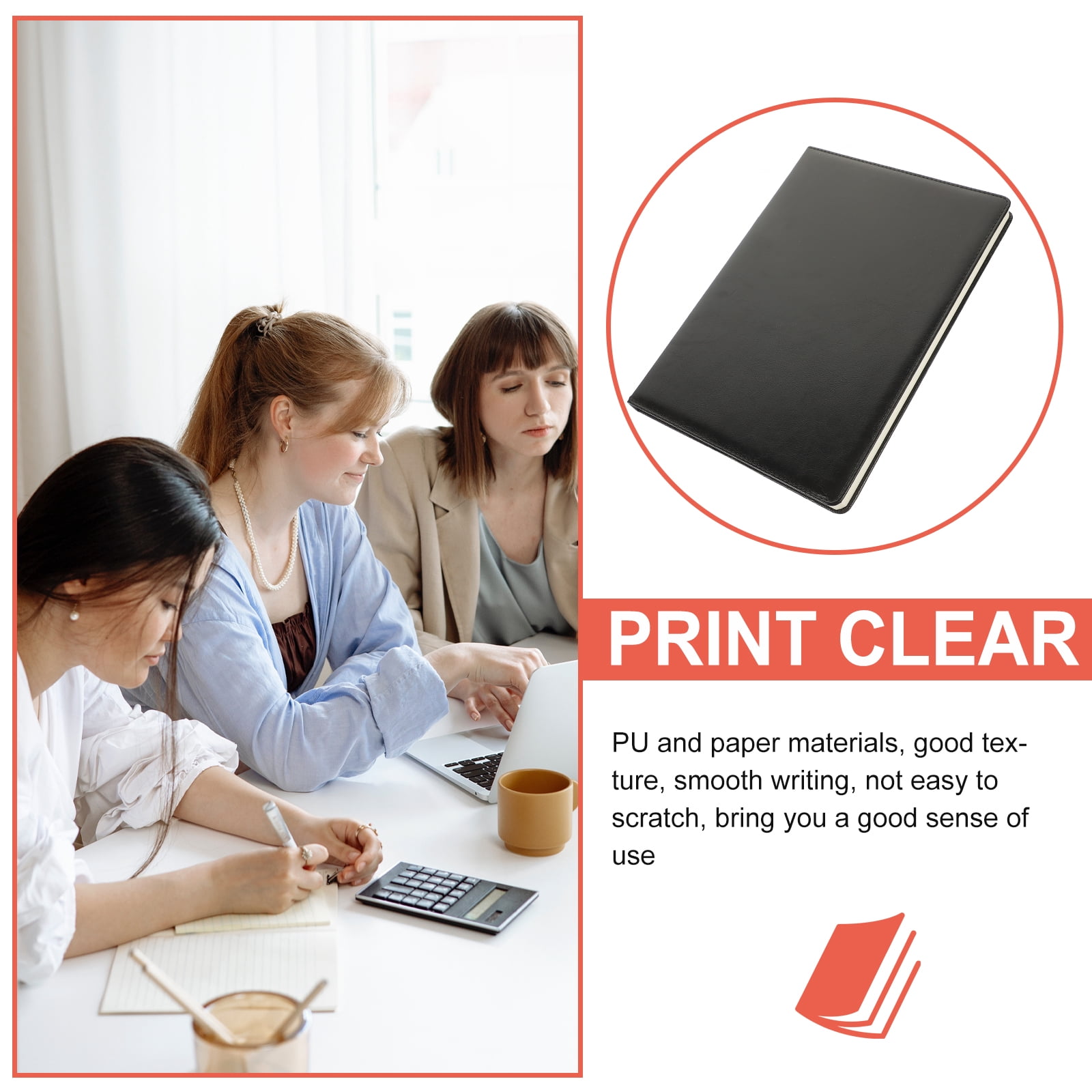 WORGEOUS A4 Lined Paper Mini Notepads Bulk Journal Stationery Portfolios for Men Work Black