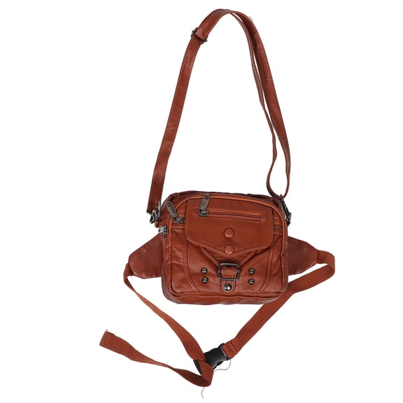 LOLIPPYY Women's Retro Sling Bag with Multiple Pockets, PU , Stylish and Practical 1-Pack