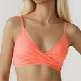 thumbnail image 3 of Bikini Tops for Women Push Up V Neck Adjustable Spaghetti Strap Twist Ruced Front Swimsuit Top Bathing Suit Tops, 3 of 6