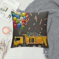 thumbnail image 2 of Happy O4 Birthday Rear Loader Garbage Truck Throw Pillow,  Multicolor, 2 of 5