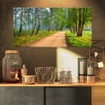 thumbnail image 1 of Road in Green Morning Forest - Landscape Photo Canvas Art Print, 1 of 3