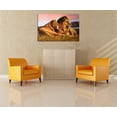 thumbnail image 5 of HFDF Lion Canvas Wall Art for Living Room Modern Animal Canvas Painting Gallery-Wrapped Lion and Lioness Picture Wall Decor Artwork Stretched by Wooden Ready to Hang - 10x8inch Framed, 5 of 6