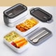thumbnail image 2 of Bento Box, Lunch Box with Spoons and Chopsticks, Divider, Microwave Safe, Gray, 2 of 5