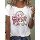 thumbnail image 1 of Camiseta gráfica de conejito de Pascua y canasta de huevos para mujer: camiseta informal de manga corta con cuello redondo gris, 100 % algodón suave, camiseta lavable a máquina para adultos, hombres,, 1 of 7