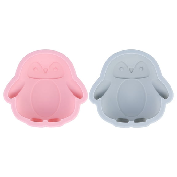 IDEANATEGRATE 2Pcs Penguin Shape Silicone Dessert Molds for Baking Microwave Safe Kitchen Tools for Baking