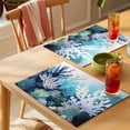 thumbnail image 4 of Coastal Ocean Placemats Set of 8 Summer Vintage Colorful Coral Place Mats Indoor Wipeable Table Mats Washable Cloth Dining Table Placemats for Kitchen Holiday Party Home Decor 13x19 Inch, 4 of 9