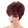thumbnail image 4 of lionlar Cool Design Short Straight s With Bangs Red Color Heat Perm OK 70% Real, 4 of 9