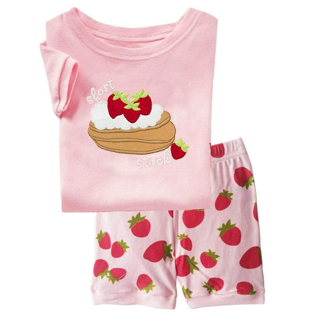 LYHaoo Ensembles de Tenues pour Garçons, Ensemble de Pyjama Décontracté à Manches Courtes et Shorts avec Imprimé Mignon, Col Rond, Taille Élastique Confortable pour Enfants de 3 à 8 Ans, Printemps Été, Rose, Tailles 3-4 Ans
