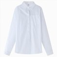 thumbnail image 5 of 6-7T Little Kids Boys Uniform Shirts School Button Up Dress Shirts Kids Long Sleeve Solid Collared Oxford Shirt Kids Tops for 4-15T, 5 of 5