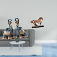 thumbnail image 2 of Figura de y caballo de resina moderna, escultura decorativa, arte artesanal coleccionable para escritorio, estantería, decoración del hogar,, 2 of 8