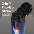 thumbnail image 3 of TAL 24oz Stainless Steel 2-in-1 Straw and Chug Water Bottle with Push Lid, Black Space, 3 of 13