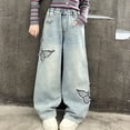 thumbnail image 5 of Coerni Baggy Cargo Pants for Kids Girls Wide Leg Jeans Y2k Hip Hop High Waisted Pants Casual Streetwear Loose Clothes, 5 of 9