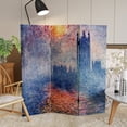 thumbnail image 7 of Red Lantern 4 ft. Short Monet Canvas Folding Screen - Impression Sunrise/Houses of Parliament, 7 of 7