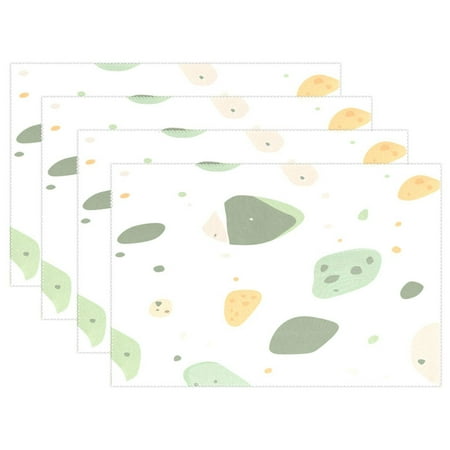 

Minimalist Cartoon Style Pattern 4-Piece 12x18in Heat-Proof Place Mats Set Non-Slip for Family Dining