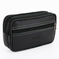thumbnail image 3 of fankhu Men PU Leather Phone Bags Solid Color Waist Pack Zipper Fanny Pack (Black), 3 of 9