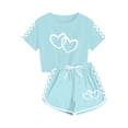 thumbnail image 4 of Ensemble de Shorts Imprimés à Manches Courtes et Col Rond pour Enfants, Mélange Polyester Spandex, Taille Élastique, Haut et Bas Assortis, Vert Militaire, Taille 120 cm, 4 of 9