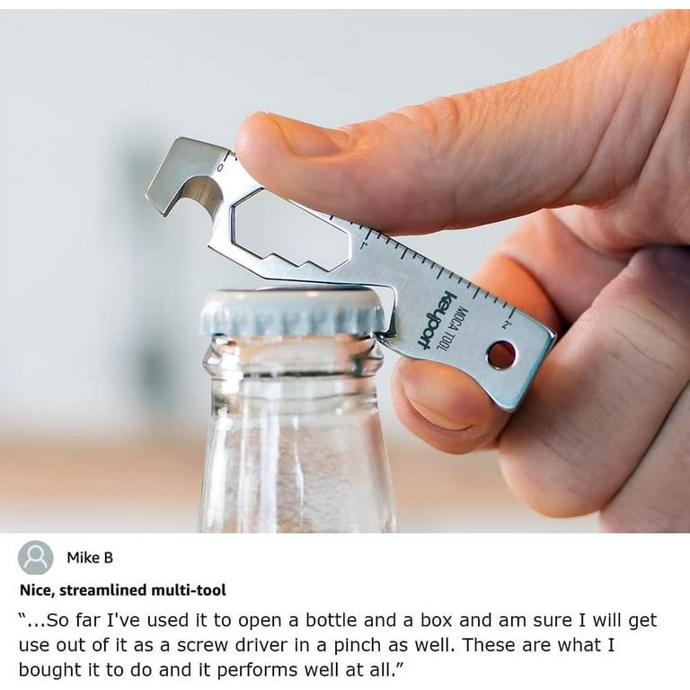 Keyport MOCA 10-in-1 Keychain Multitool (Silver Stainless Steel