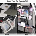 thumbnail image 4 of Foldable Car Back Seat Organizer with Touch Screen Tablet Holder Tissue Box Car Organizer with 8 Headphone Storage Pockets/Charging, 4 of 5