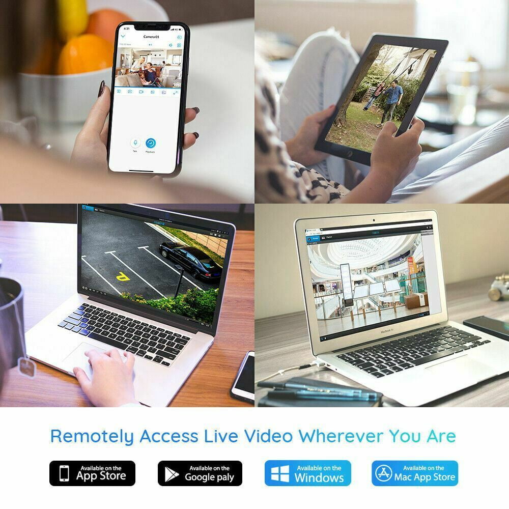 Reolink 8 Channels 5MP Outdoor POE Security Camera System, 4pcs Smart Person/Vehicle Detection 5MP Cameras, 8MP NVR with 2TB HDD, 24/7 Record, RLK8-510B4-A