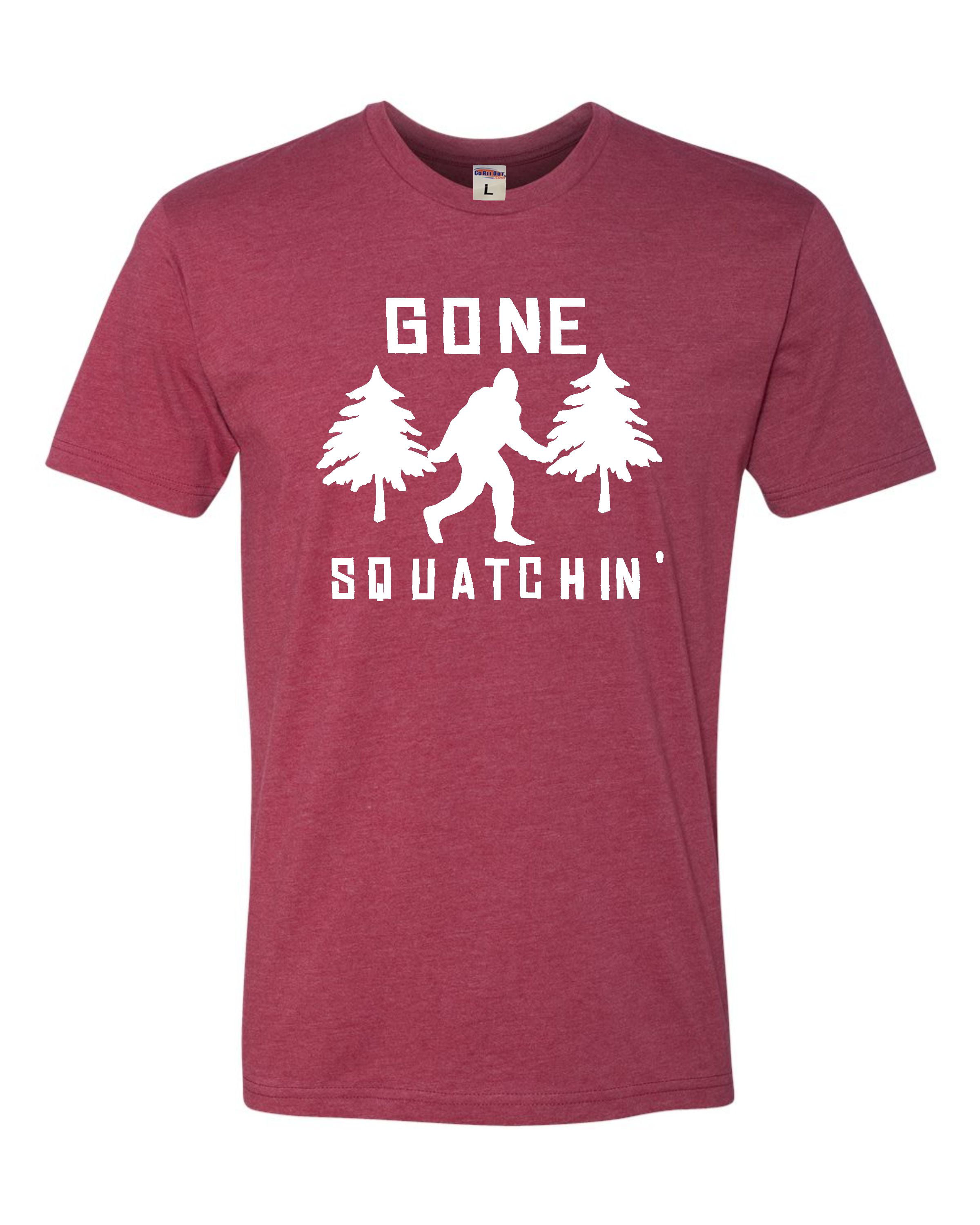 Vintage Gone Squatchin Bigfoot Sasquatch Squatch Adult Womens Long-Sleeved T Shirts