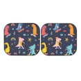 thumbnail image 7 of Goofa Cartoon Dinosaur Scooter Sport Blue Pattern 2 Piece Car Windshield Sun Shade Foldable | Front Windshield Shade for Sun, Heat and UV Rays | Sunshade for Car Front Window-Medium, 7 of 7