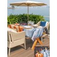 thumbnail image 4 of Outdoor Tablecloth with Umbrella Hole and Zipper, Blue Pumpkin Rectangle Table Cloth 60x84 Inch Waterproof Tablecloth, Orange White Black Thanksgiving Leaves Picnic Table Cover for Patio Camping, 4 of 7