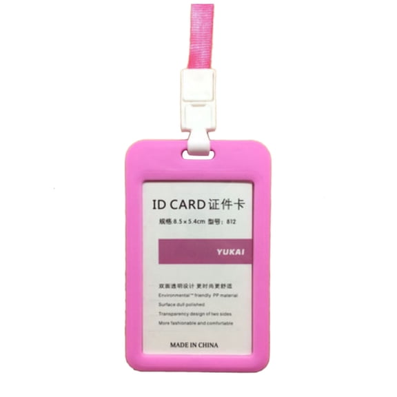 Fdelink Id Card Holder,Double Clear Sleeve,Work Id Card Holder Double-Sided Transparent Student Id Employee Work Card 10 Pc,10 Pack Badge,10Pcs Card Holder (Including Rope)