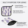 thumbnail image 3 of Yayeee Oven Mitts and Pot Holder Set of 2 Heat Resistant Kitchen Gloves Baking Hot Pad, Lavender Pattern, 3 of 5