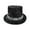 Black, variant on Glitter Top Hat Performance Party Tuxedo Hat With Trim Magician Butler Gentleman Accessory Silver