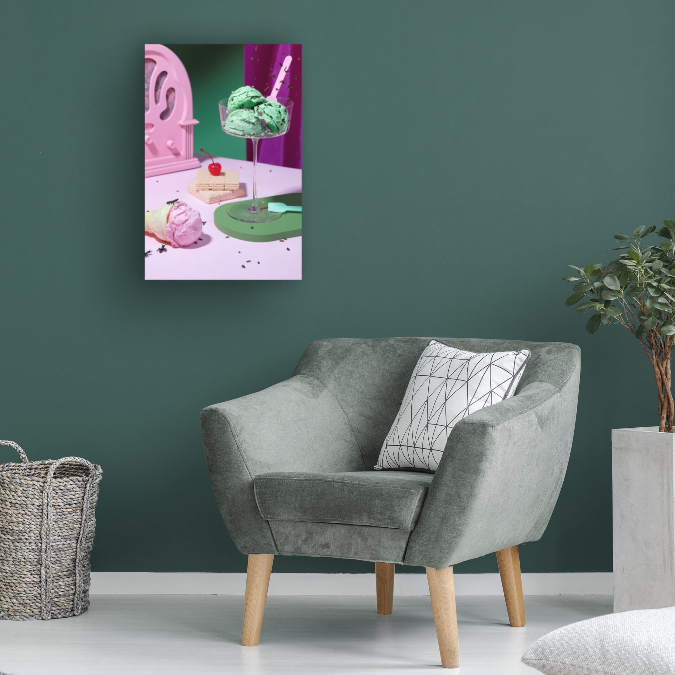 Canvas Wall Art - Julia Ramiro 'Icecream 3' Wall Art for Living Room, Bedroom, or Office D?cor by Trademark Fine Art - 22 x 32 Inches