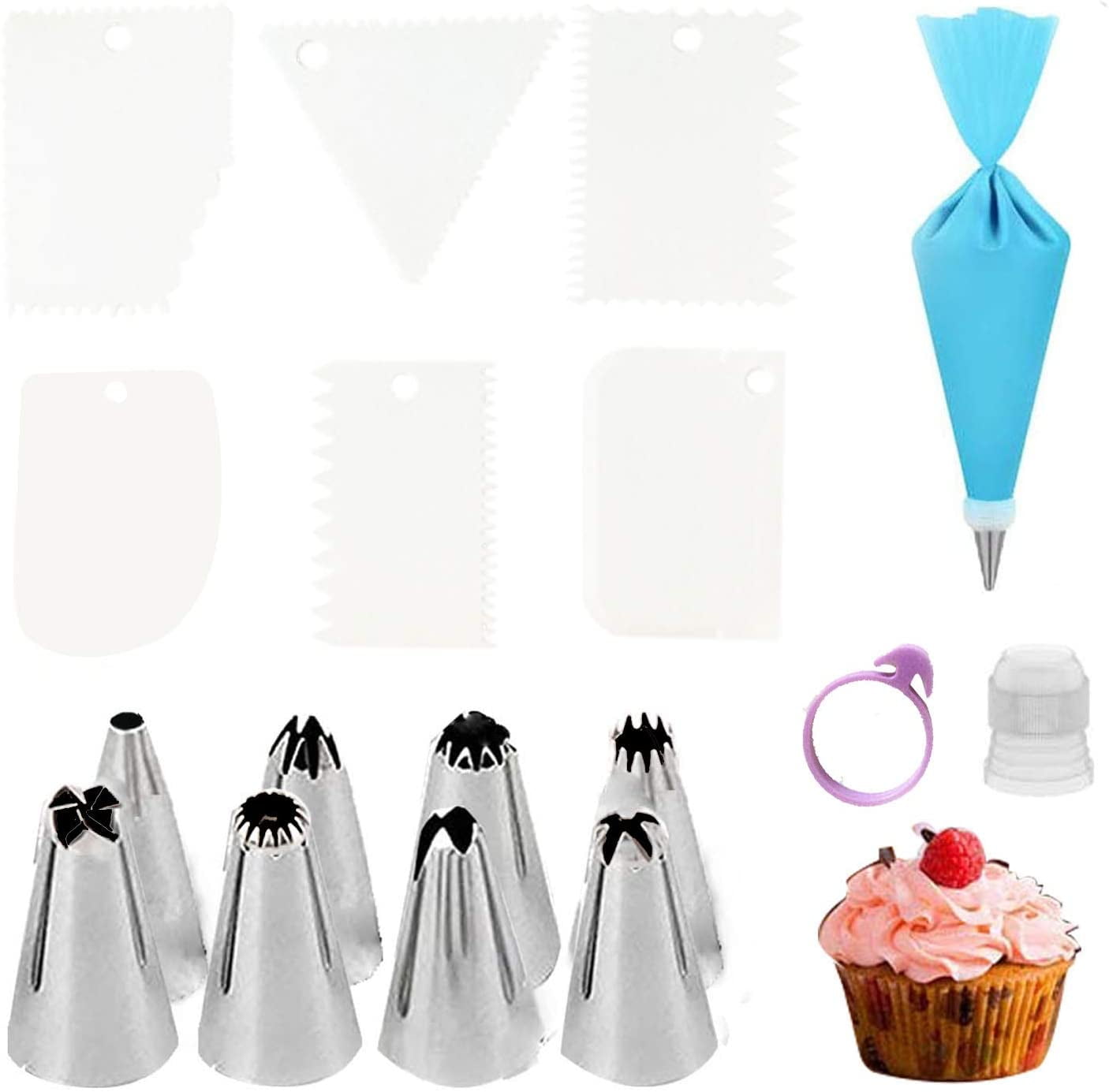 Details about   Smart Cook 27 Pc Cake Cupcake Cookie Pastry Decorating Tips Set Icing 