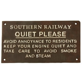 Antique Metal Quiet Please Engineer Train Sign Antique Metal Quiet Please Engineer Train Sign