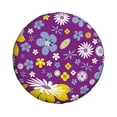 thumbnail image 2 of XMXY Purple Floral Flowers Spare Tire Cover，Universal Waterproof Cover for Jeep RV Tire Wheel Protection 17 inch, 2 of 8