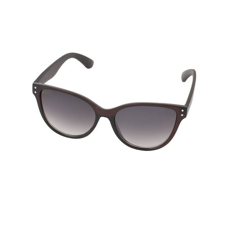 Unisex Coffee Color Full Rim Gradient Lens Single Bridge Sunglasses Glasses