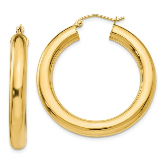Primal Gold 14 Karat Yellow Gold 5mm Lightweight Hoop Earrings