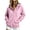 Pink, variant on Hoodies Sweatshirt for Women Button Collar Drawstring Long Sleeve Pullover Casual Winter Hooded Tops With Pocket Fall Outfits