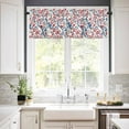 thumbnail image 2 of Red Blue Leaf Valances for Windows Farmhouse Kitchen Curtains Valances Rod Pocket Valance Curtains for Kitchen Windows Summer Vintage Botanical Branch Window Valances for Bathroom Bedroom 60"x18", 2 of 6