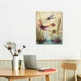 thumbnail image 2 of Dragonfly Canvas Wall Art Decor Vintage Insect Dragonflies Dandelion Picture Print on Canvas Artwork Framed for Bedroom Bathoom Ready To Hang, 2 of 5