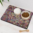 thumbnail image 3 of Boho Retro Floral Pet Feeding Mat-Pioneer Absorbent Pet Placemat for Food and Water Bowl, with Waterproof Rubber Backing, Quick Dry Water Dispenser Mat for Dog and Cat (16"x24"), 3 of 7