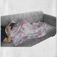 thumbnail image 6 of Floral Soft Flannel Fleece Throw Blanket, Romantic Modern Abstract Flowers Ivy Leaves Blossoms Buds Print, Cozy Plush for Indoor and Outdoor Use, 60" x 80", Pale Green Baby Blue, by Ambesonne, 6 of 6