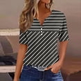thumbnail image 1 of Fiudx Camisetas para Mujer Blusa de Manga Corta Estampada a La Moda para Mujer, Blusas Informales con Cuello En V, 1 of 5