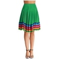 thumbnail image 2 of iiniim Womens Long Full Circle Folklorico Dance Skirts Spanish Bull Folkloric Mexican Flamenco Performance Green 55cm L, 2 of 7