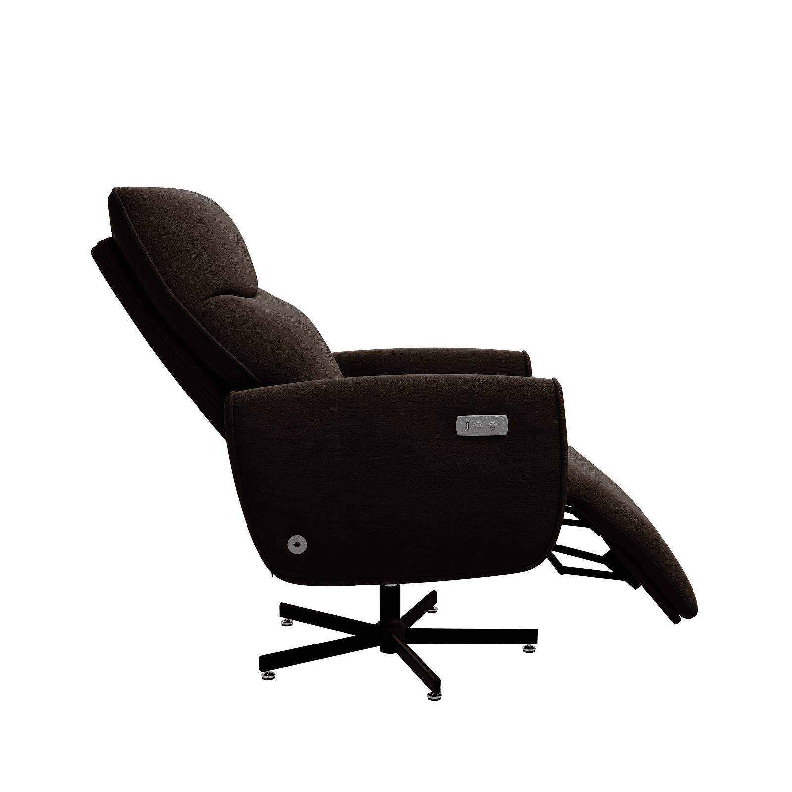 Power Swivel Recliner Chair with USB & Type-C Charging, Electric Reclining Rocker with 360° Swivel, Velvet Upholstered Accent Chair for Living Room, Coffee