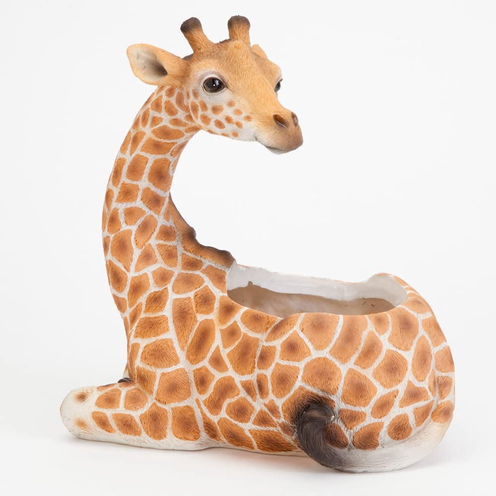 Bits and Pieces Giraffe Wildlife Safari Planter with Indoor/Outdoor Decoration