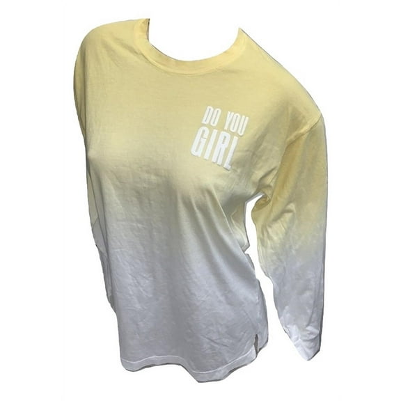 Victoria's Secret Pink Campus Long Sleeve Tee Color Yellow/White Size XSmall NWT
