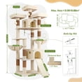 thumbnail image 5 of Globlazer 83'' Multi-Level Large Cat Tree Tower for Indoor Cats with Sisal Scratching Post, Hammock & 2 Condos, Beige, 5 of 8