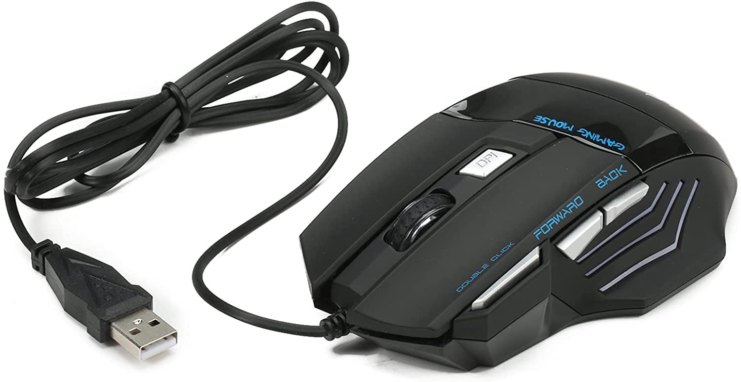 Wired Gaming Mouse 5500DPI 7-key Desktop Computer Notebook Gaming Mouse Color Changing Light Effect USB Interface Mouse