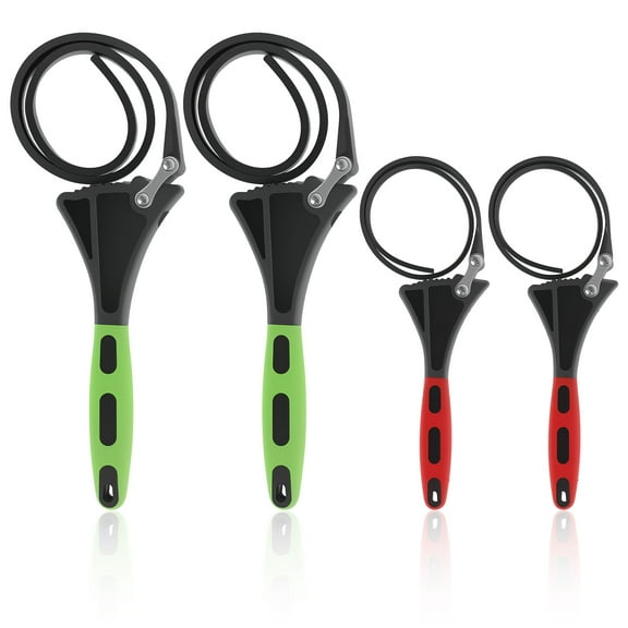 Sutowe 4 Pcs Adjustable Rubber Strap Wrench Set with Nonslip Handle Multifunctional Oil Filter Wrench for Plumbing Repair Shower Head Tap